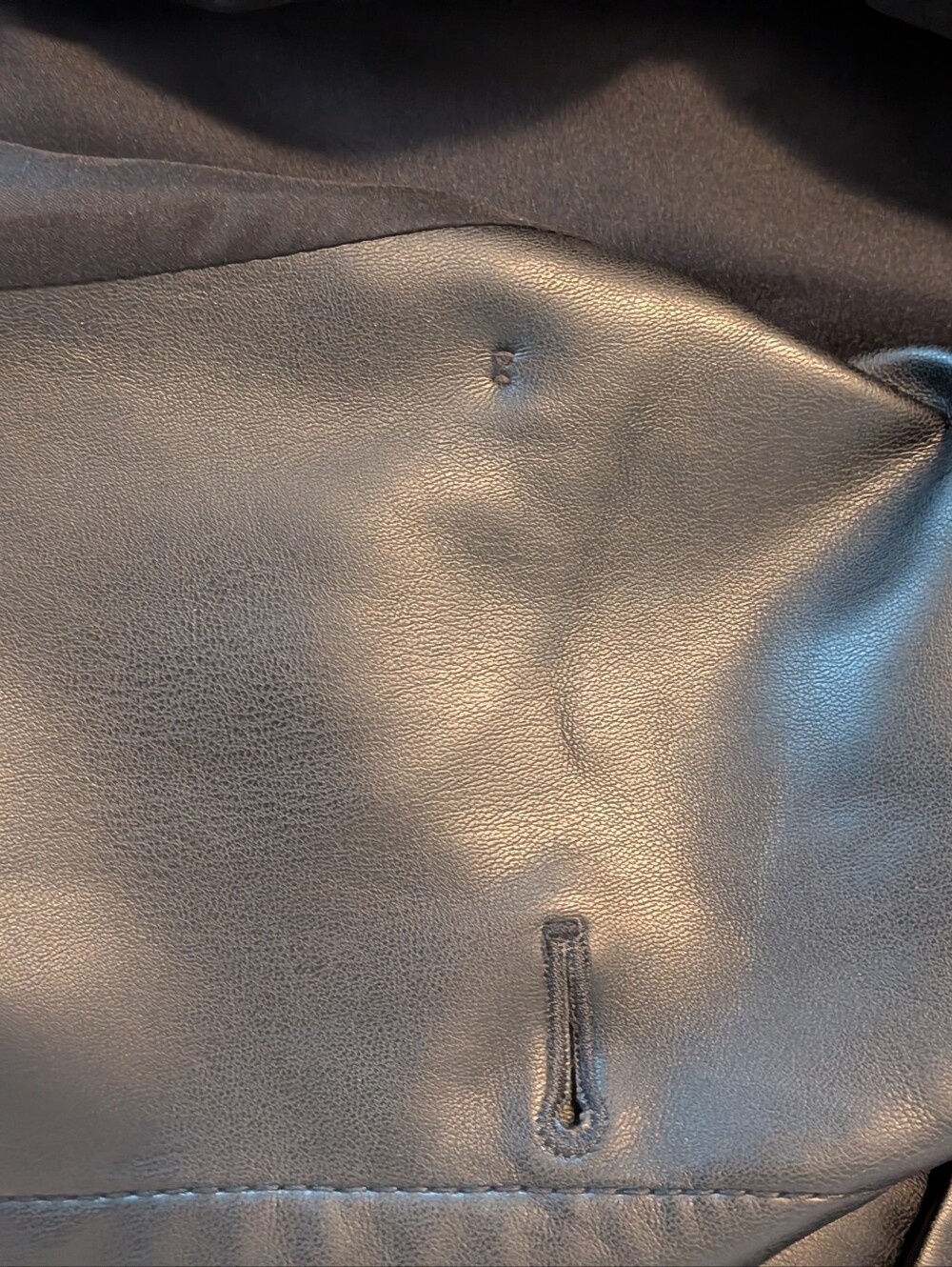 Women's Black Faux Leather Jacket - Picture 6 of 9